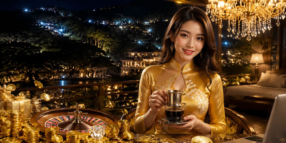 Người phụ nữ mặc áo dài tại Đà Lạt thư giãn và chơi game có trách nhiệm trên di động